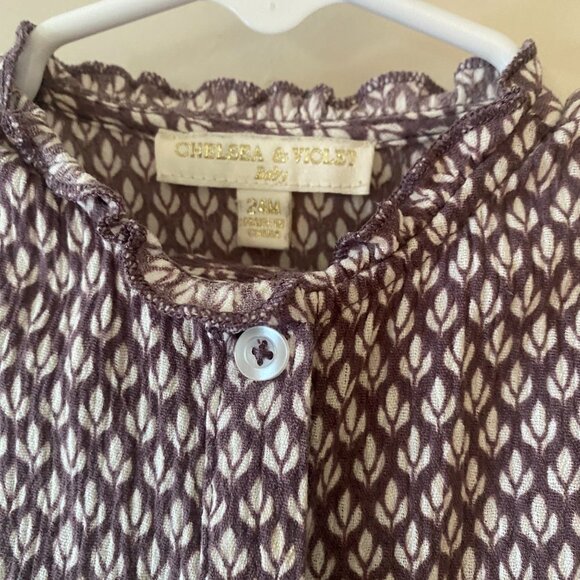 Sweet Dark Purple Toddler Dress with Matching Bloomers 24M - Picture 3 of 3